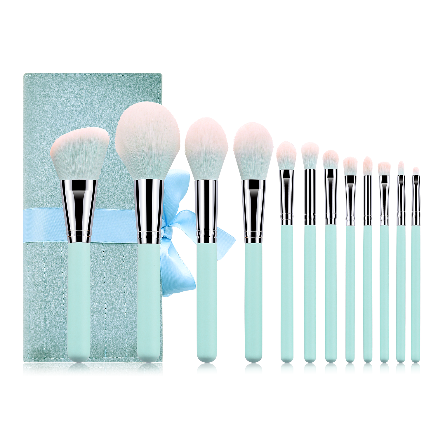 12 Piece Teal Make-up Brushes