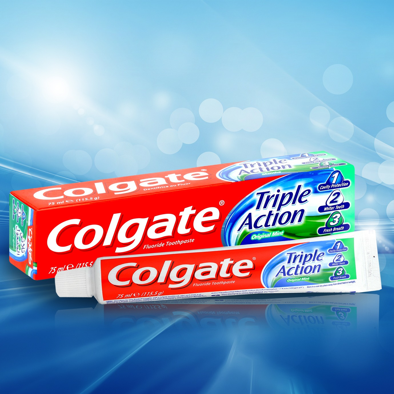 Pack of 12 75ml Triple Action Original Mint Toothpaste