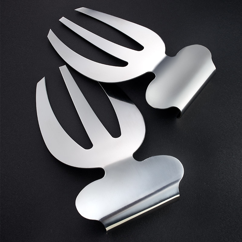 Set of 2 Stainless Steel Salad Hand Serving Utensils