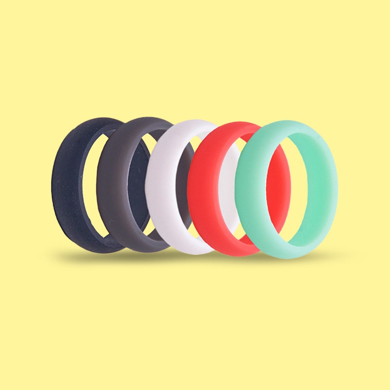 Pack of 5 Women's Original Slim Silicone Rings