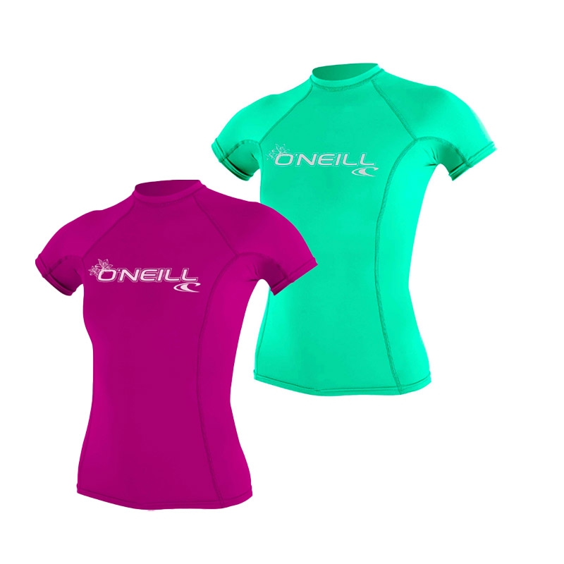 Women's 2019 Basic Skin Short Sleeve Crew Rash Vest