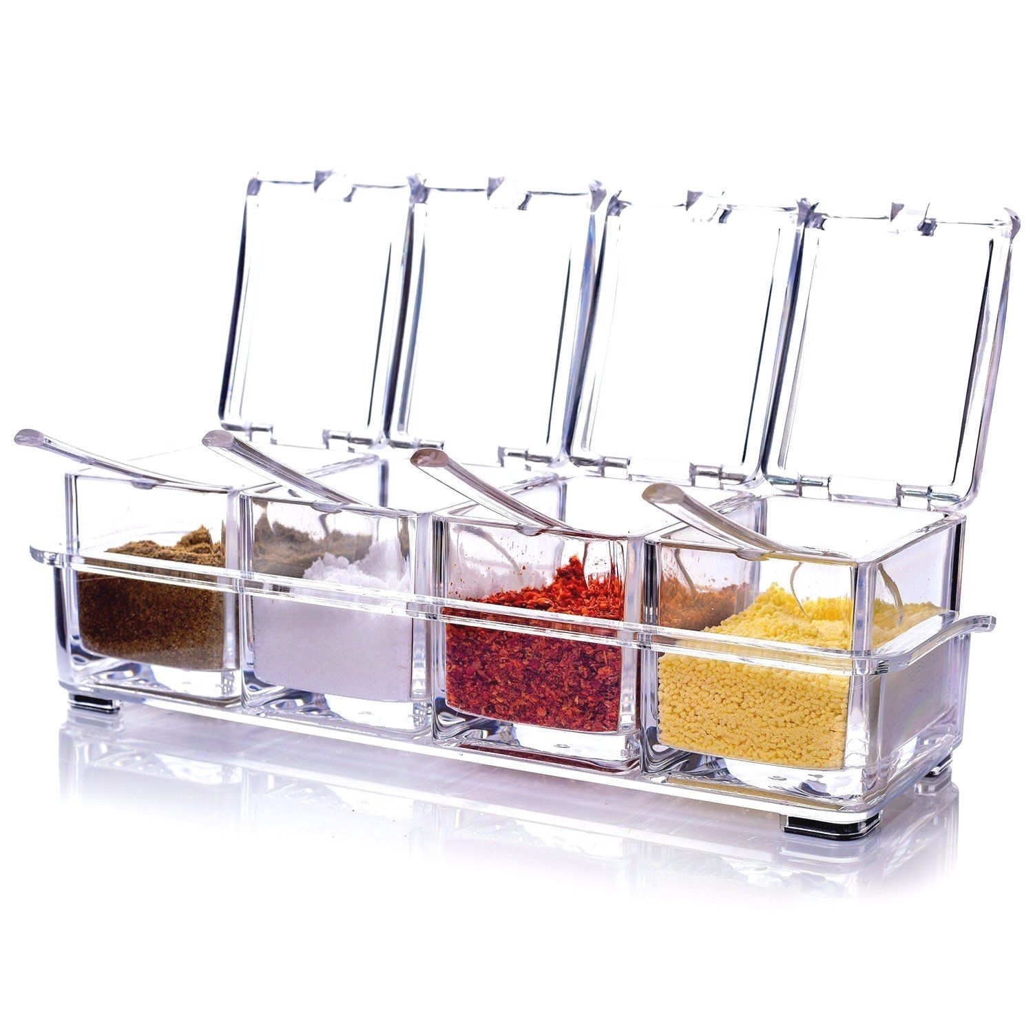 4 Piece Acrylic Seasoning Condiment Set