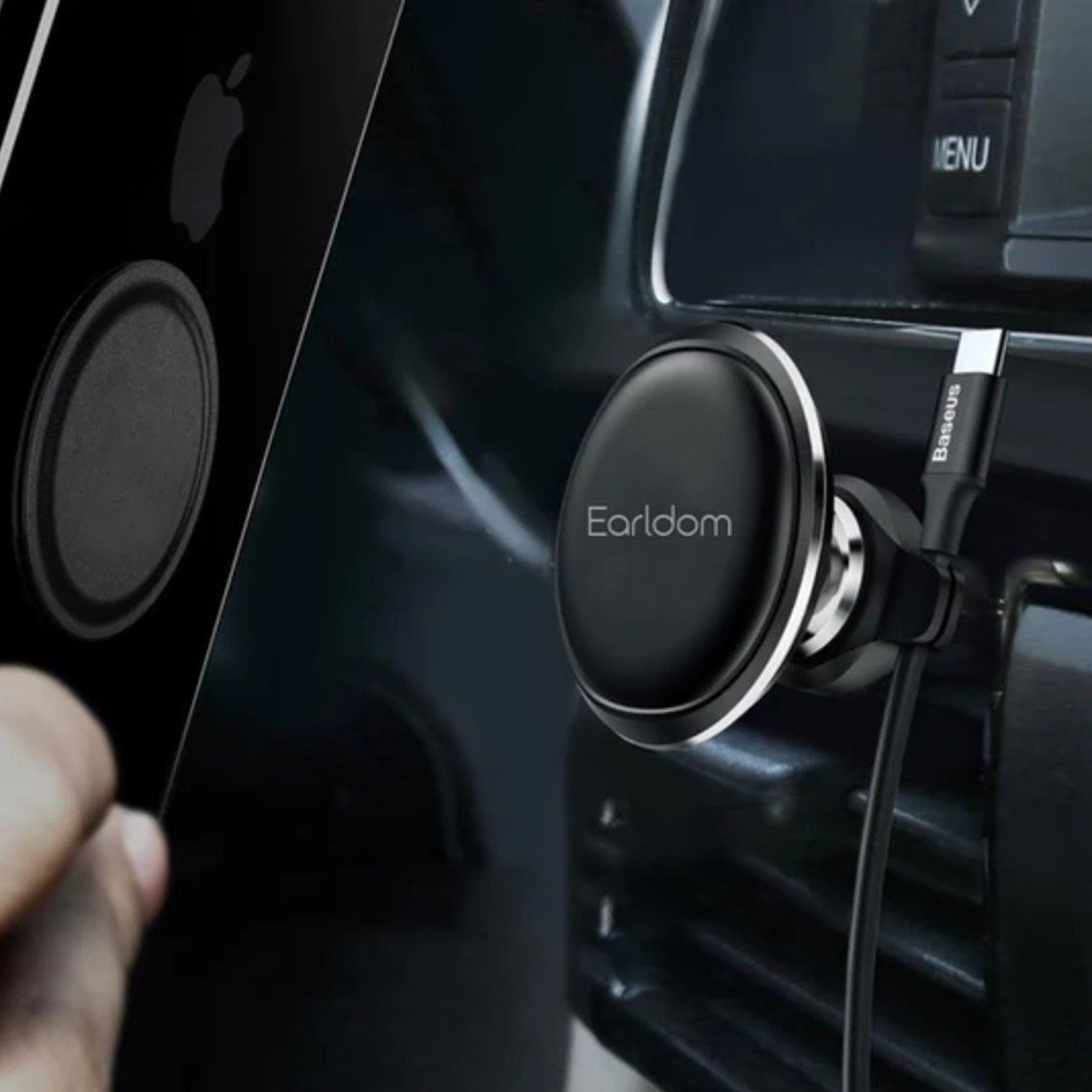 Universal Rotating Magnetic Vent Mount with Cable Clip