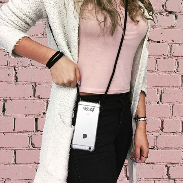 Cross Shoulder Phone Necklace with Protective Case (More Options Available)
