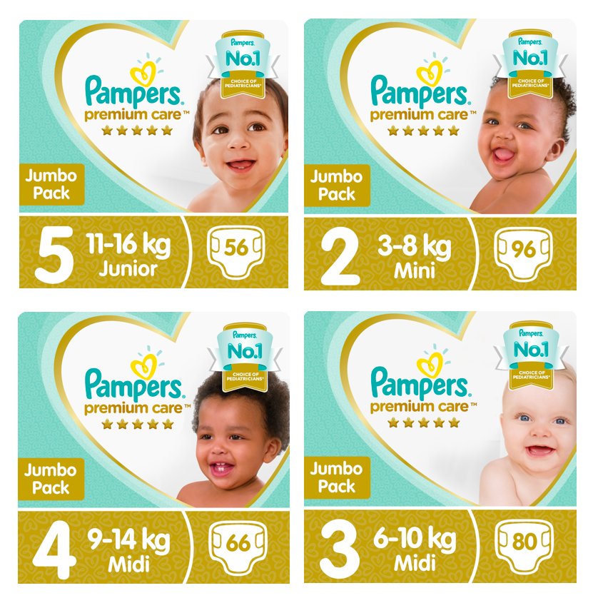 Pack of 2 Premium Care Nappies From R2,55 per Nappy (More Sizes Available)