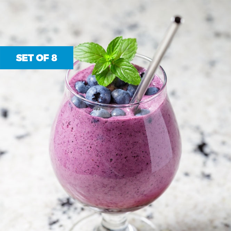 Set of 8 Stainless Steel Straws