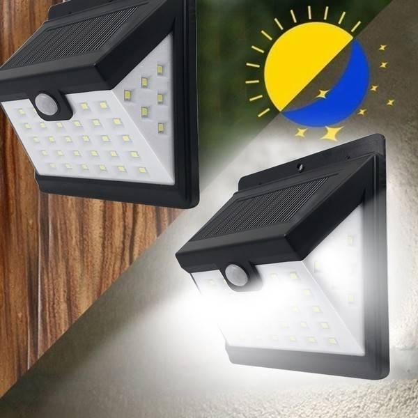 Pack of 4, 40W LED Solar Motion Sensor Waterproof Outdoor Security Lights