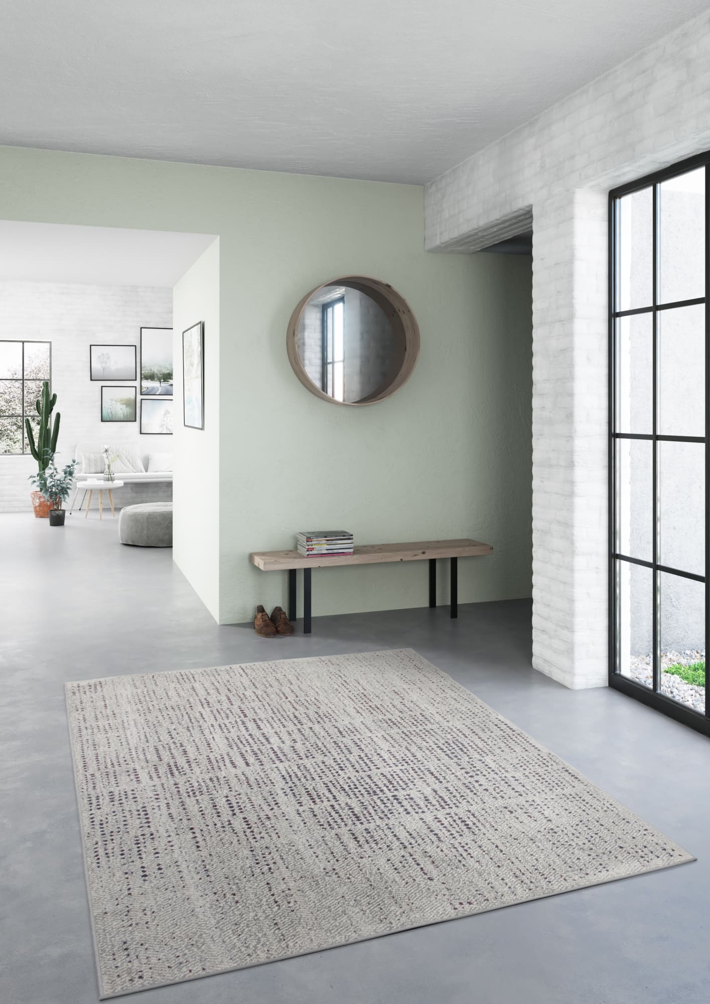 Cream & Brown Mottled Linear Design
