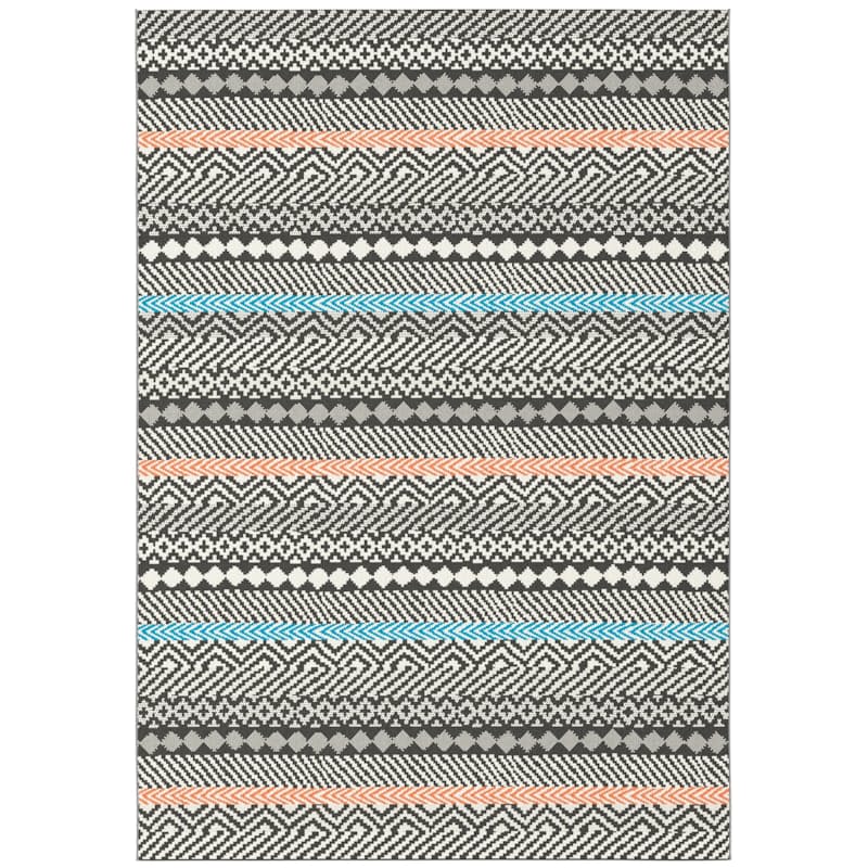 Black, Orange & Cream Woven Pattern