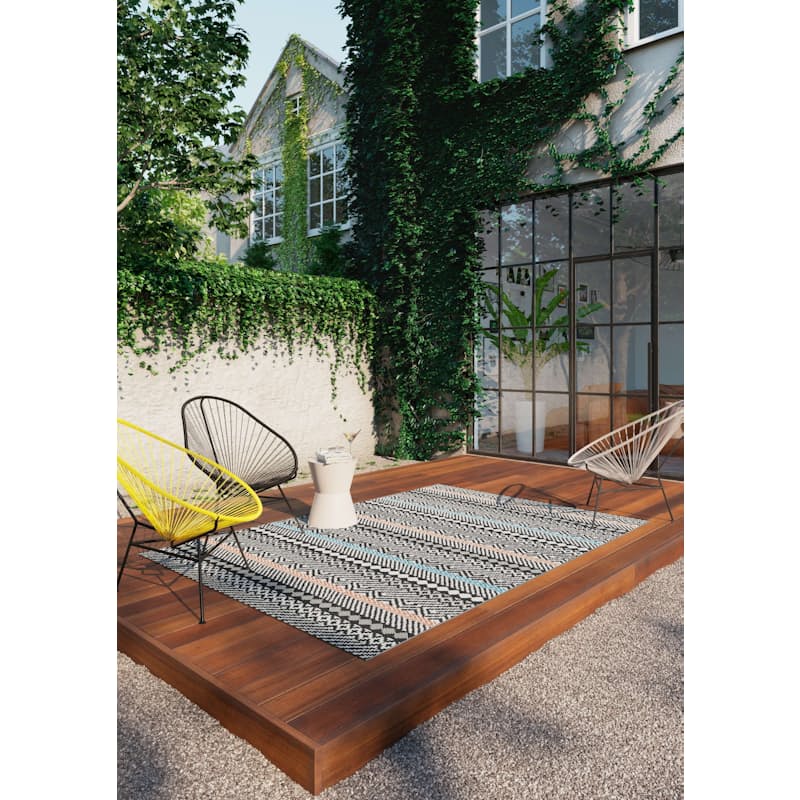 Black, Orange & Cream Woven Pattern