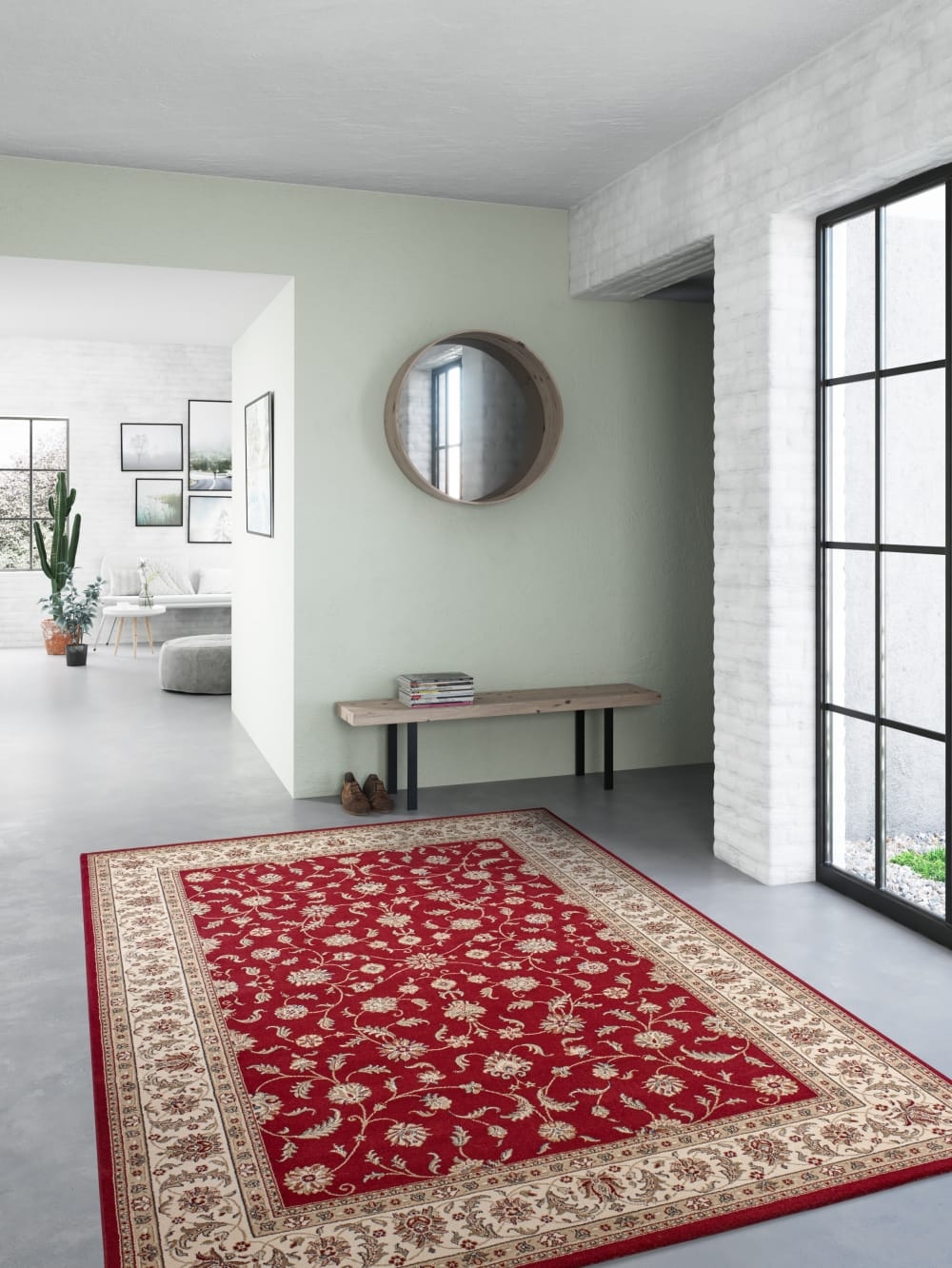 Burgundy Ivory Open Field