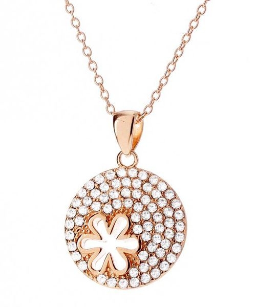 Rose Gold or Silver Blossom Necklace with Swarovski Crystals
