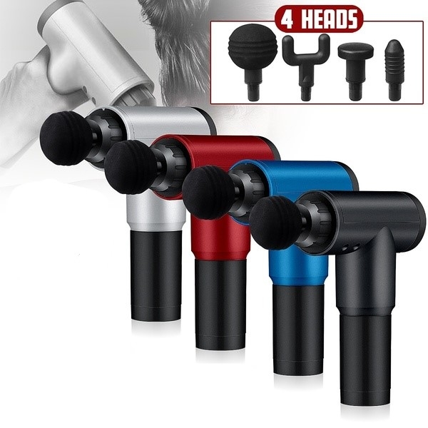 Silver, red, blue and black