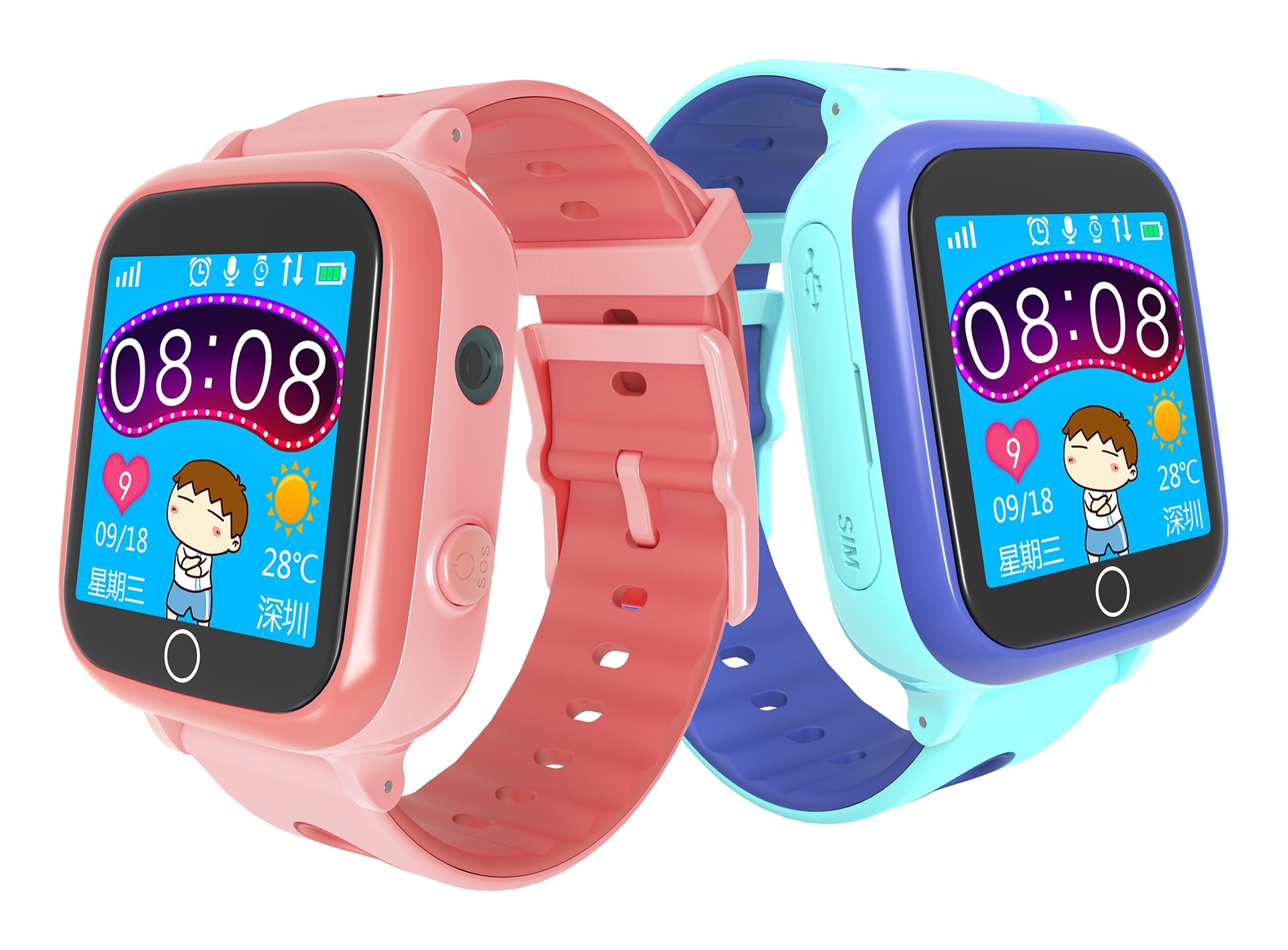 Kids Splashproof GPS Tracker Watch