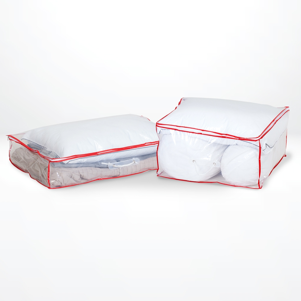 Set of 2 Clear Under Bed Storage Organisers