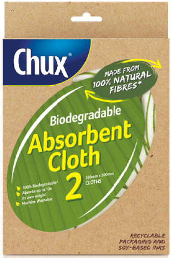 Pack of 5 - Biodegradable Absorbent Cloth (Absorbs up to 12 Times the Weight) - 10 Cloths in total