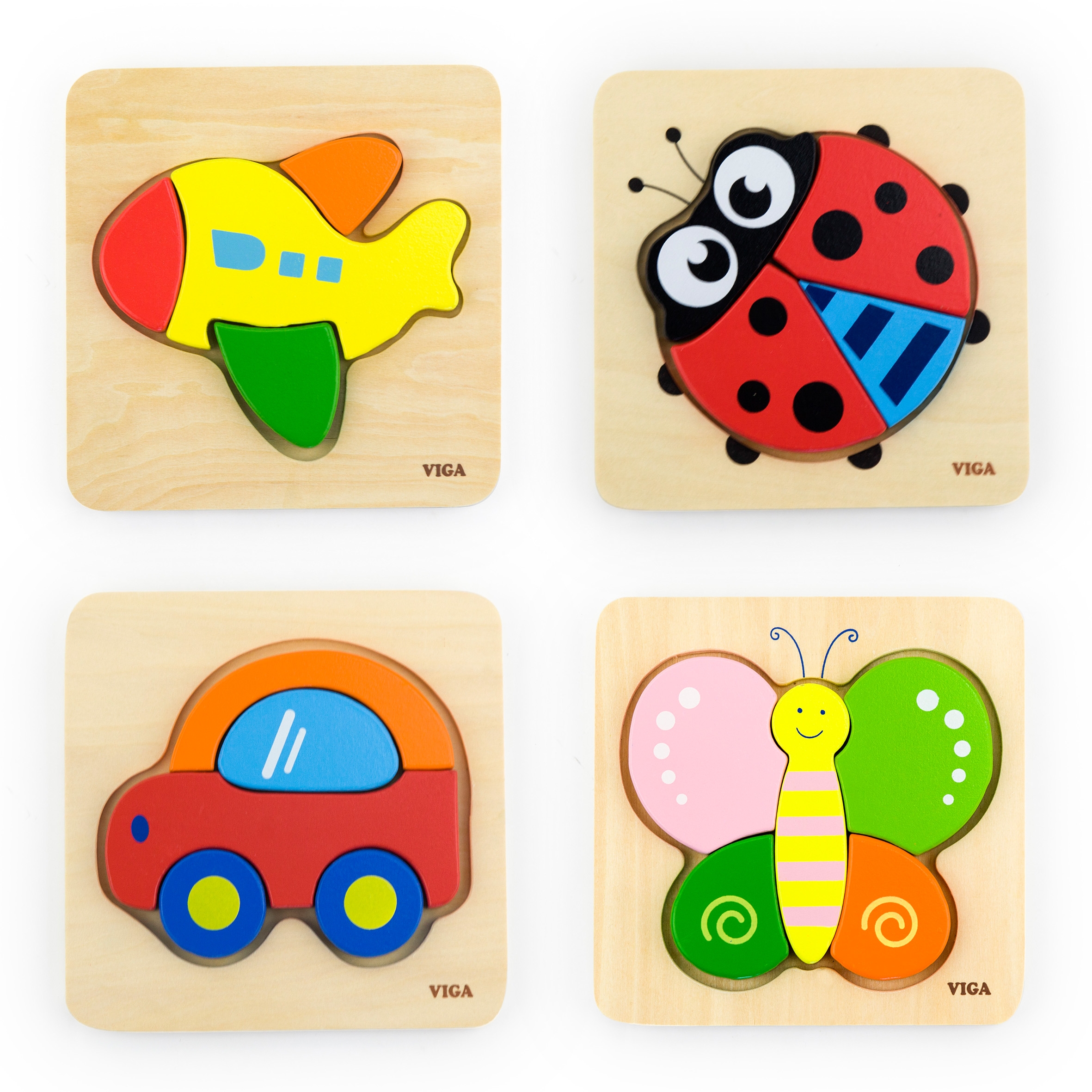 Children's Colourful Wooden Shaped Puzzle Blocks