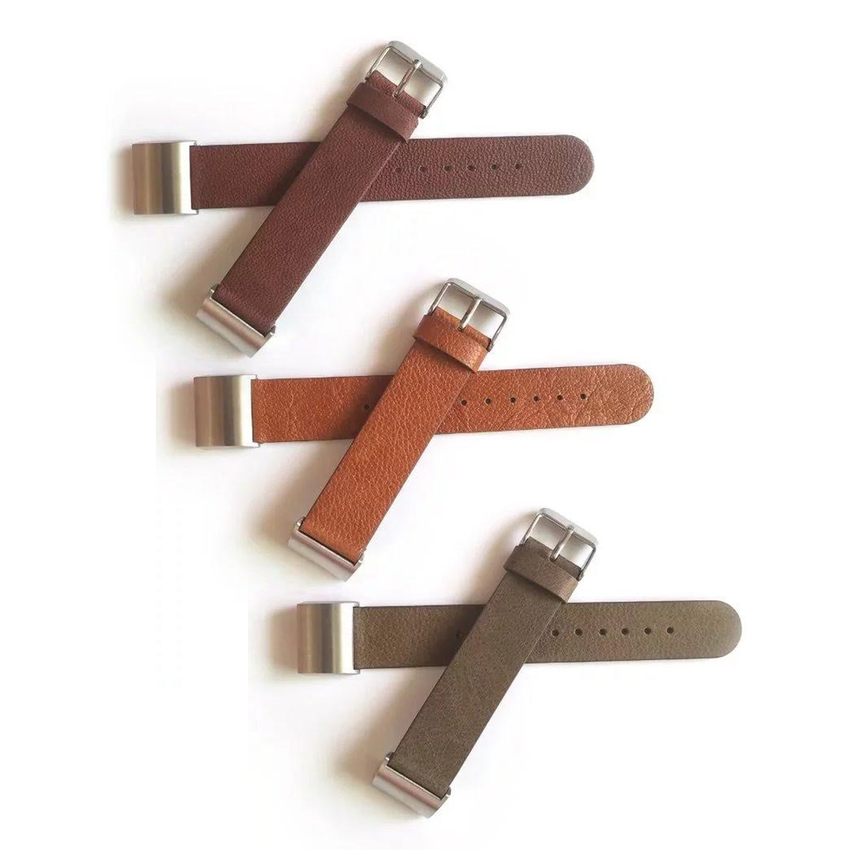 Unisex Plain Leather Replacement Strap for Fitbit Charge 2