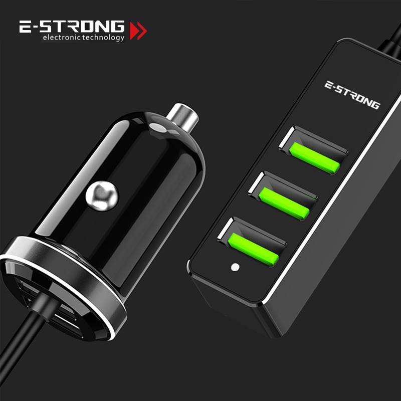 4-Port Black USB Car Charger