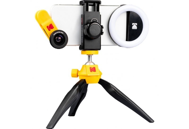 Smartphone Photography Kit with Wide-Macro Lens, Portrait Light, Tripod and Travel Case