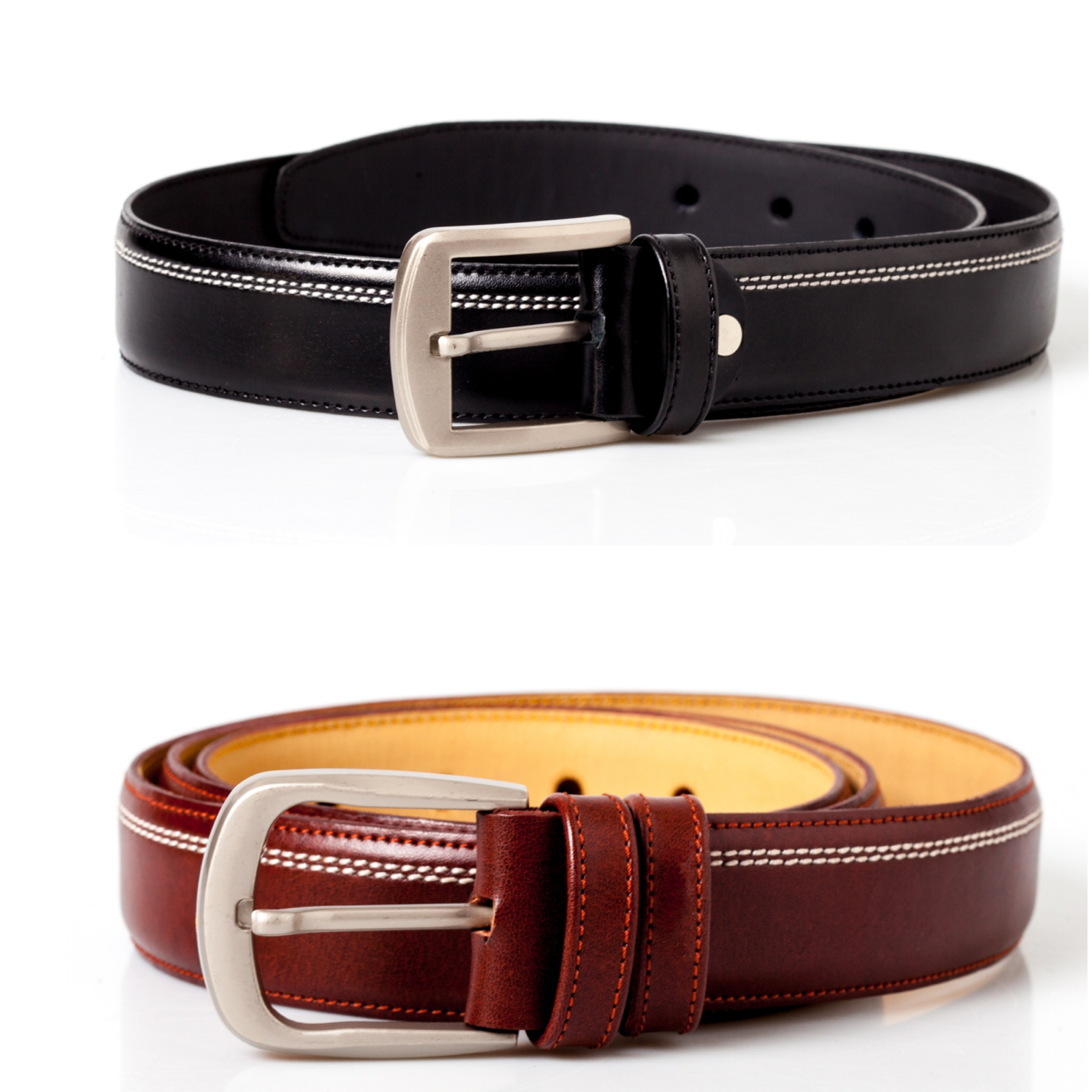 Men's Stitched Leather Belts