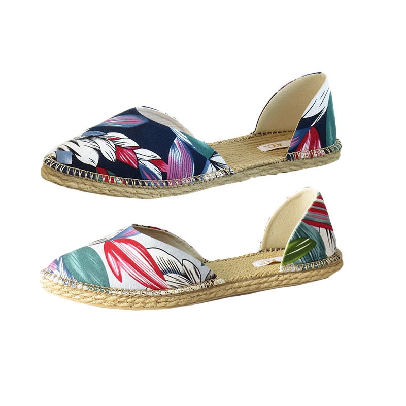 Ladies Printed Floral Canvas Capri Pump Espadrille