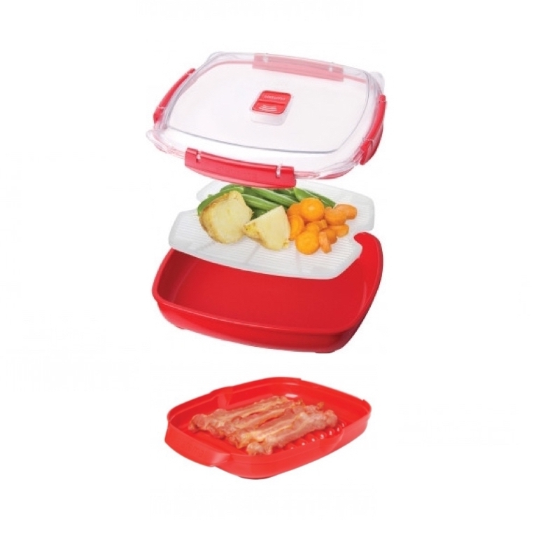 Set of 2 Heat And Eat Microwave Pack (1 x Microwave Easy Bacon, 1 x Large Microwave Plate)