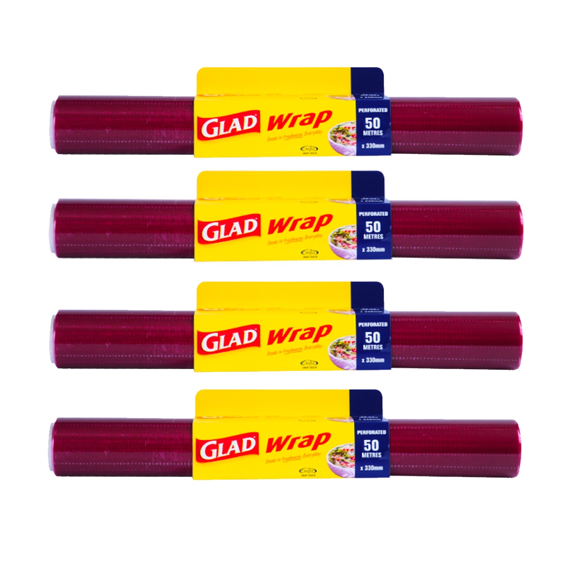 Pack of 4 50m Coloured Cling Wrap