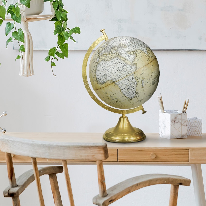 Executive Vintage Style World Globe with Metal Stand