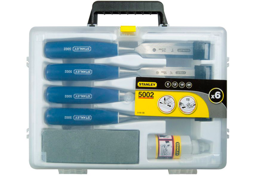 Wood Chisel 4 Piece with Oil and Stone