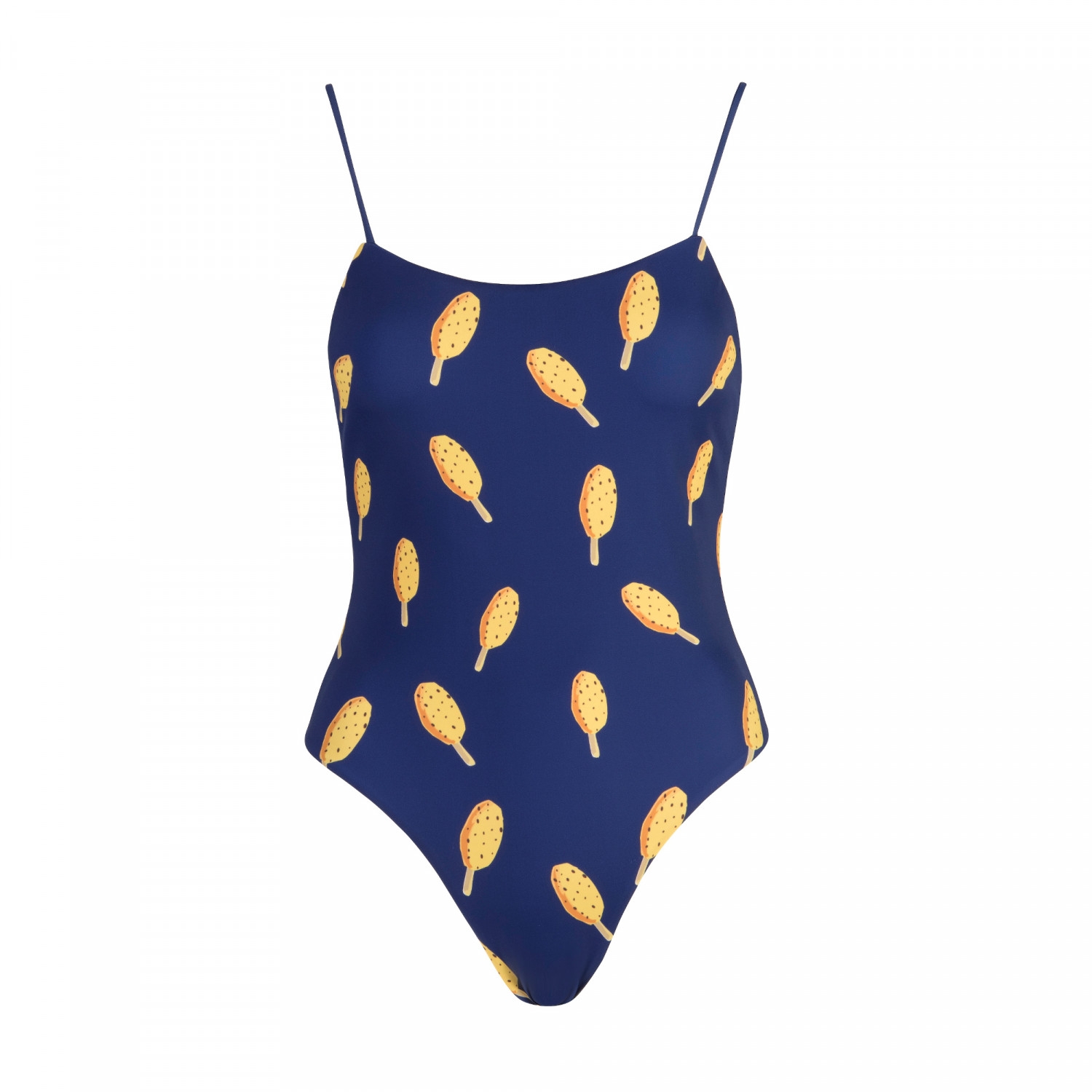 Ladies Navy Lollies Thin Strap One Piece