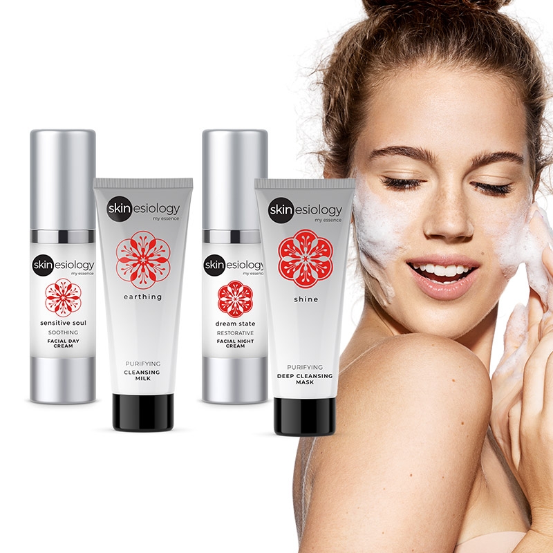 4 Piece Facial Cleansing Bundle (Gentle Cleanser, Purifying Deep Cleansing Mask, Day Cream and Night Cream)