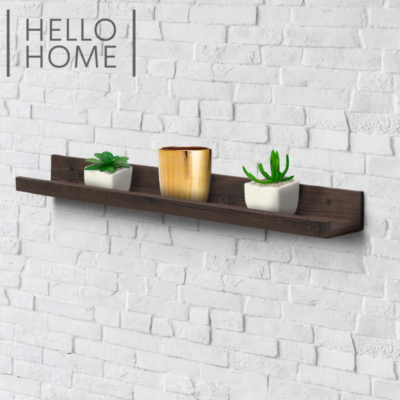 Dark Wood or Washed Oak Picture Shelves