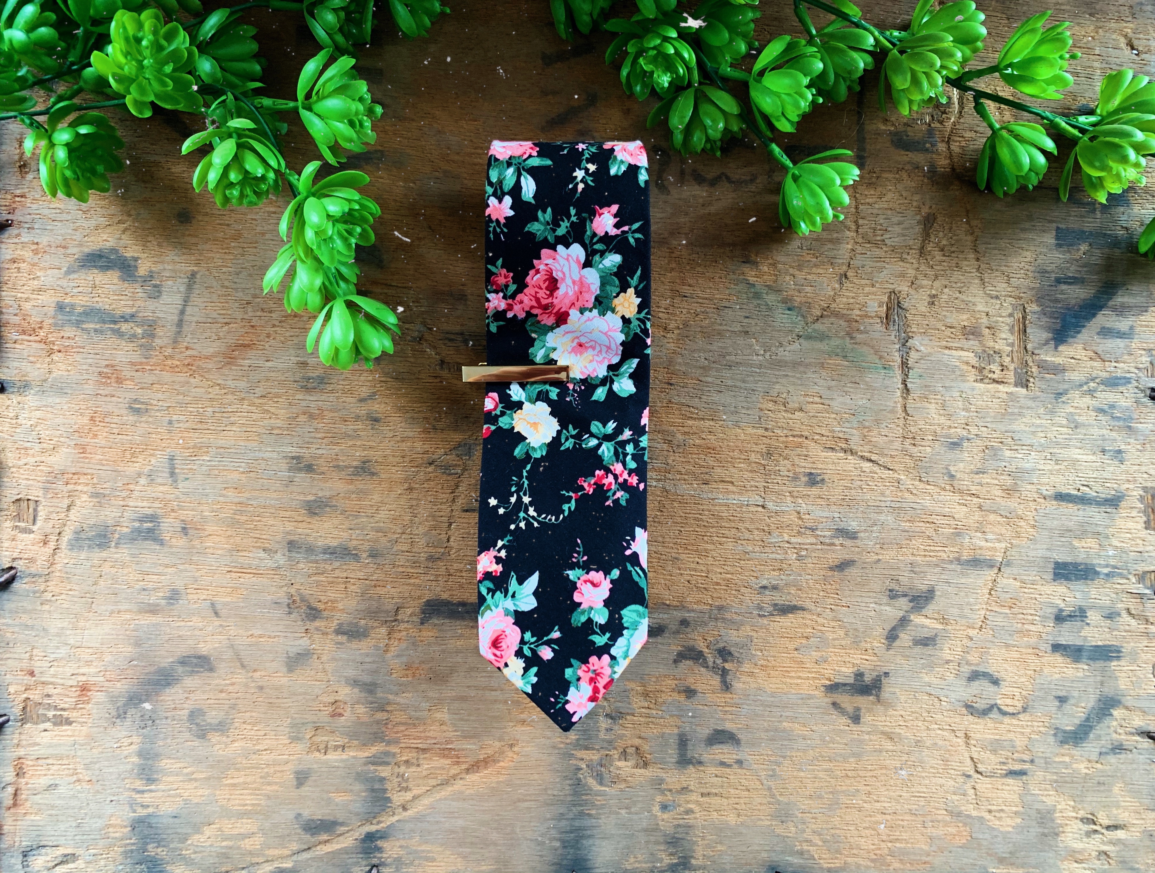 Black Floral (Tie Clip not included)