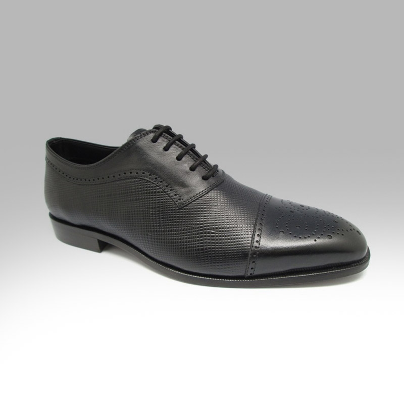 Men's Brogue Black Lace-up Leather Shoe