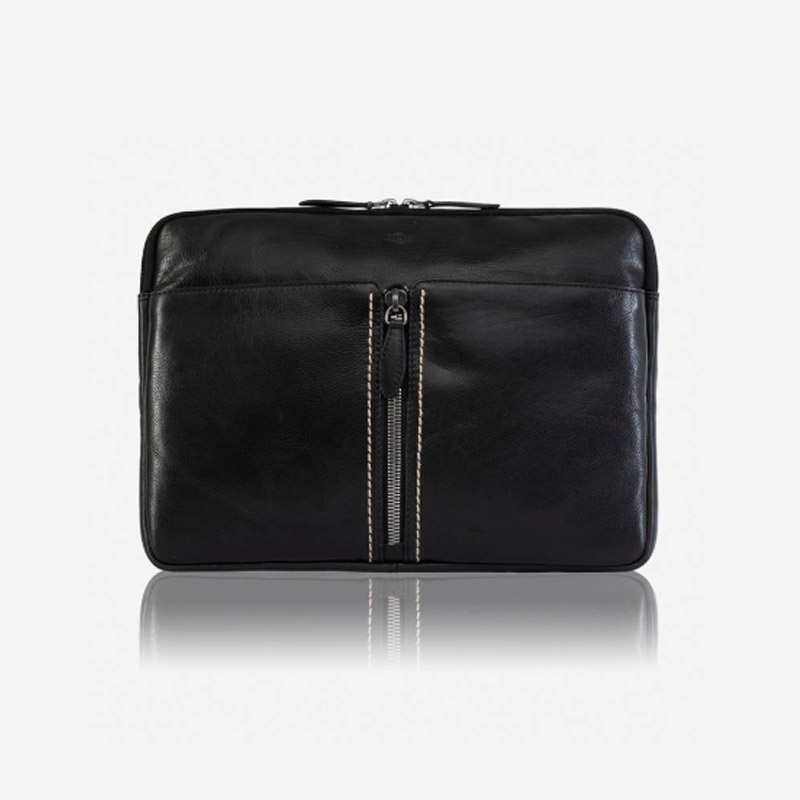 Genuine Leather RFID Secure Laptop Folder with Discrete Detachable Sling