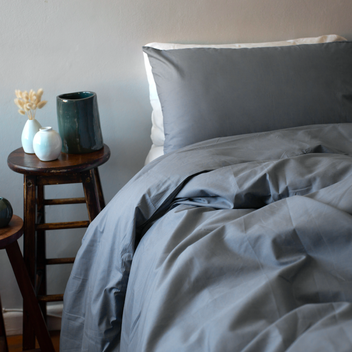 200 Thread Count 50/50 Cotton Percale Duvet Cover with Pillowcases