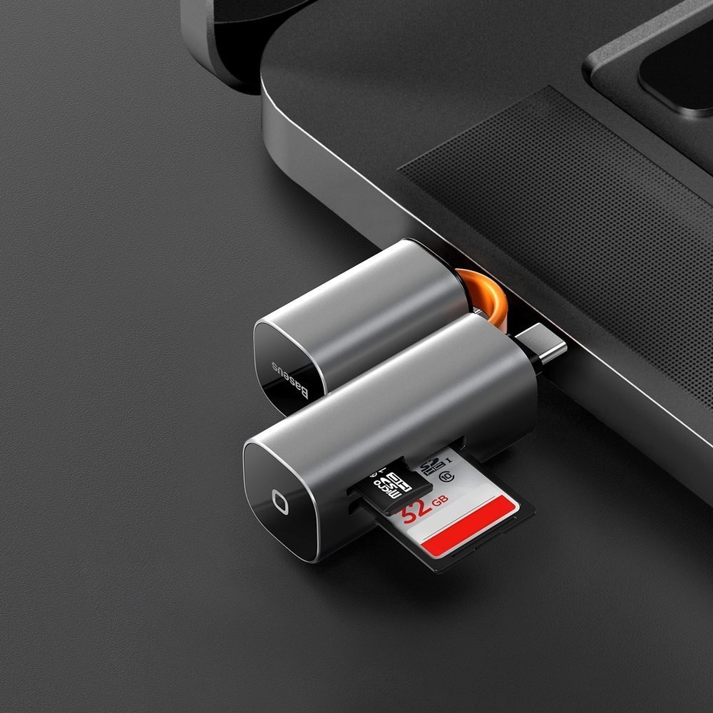 Mini Cabin Card Reader with SD + MicroSD Slots & USB 3.0 Type-C + Type-A