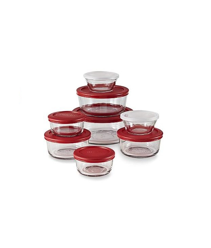 16-Piece Glass Cherry Kitchen Storage Set