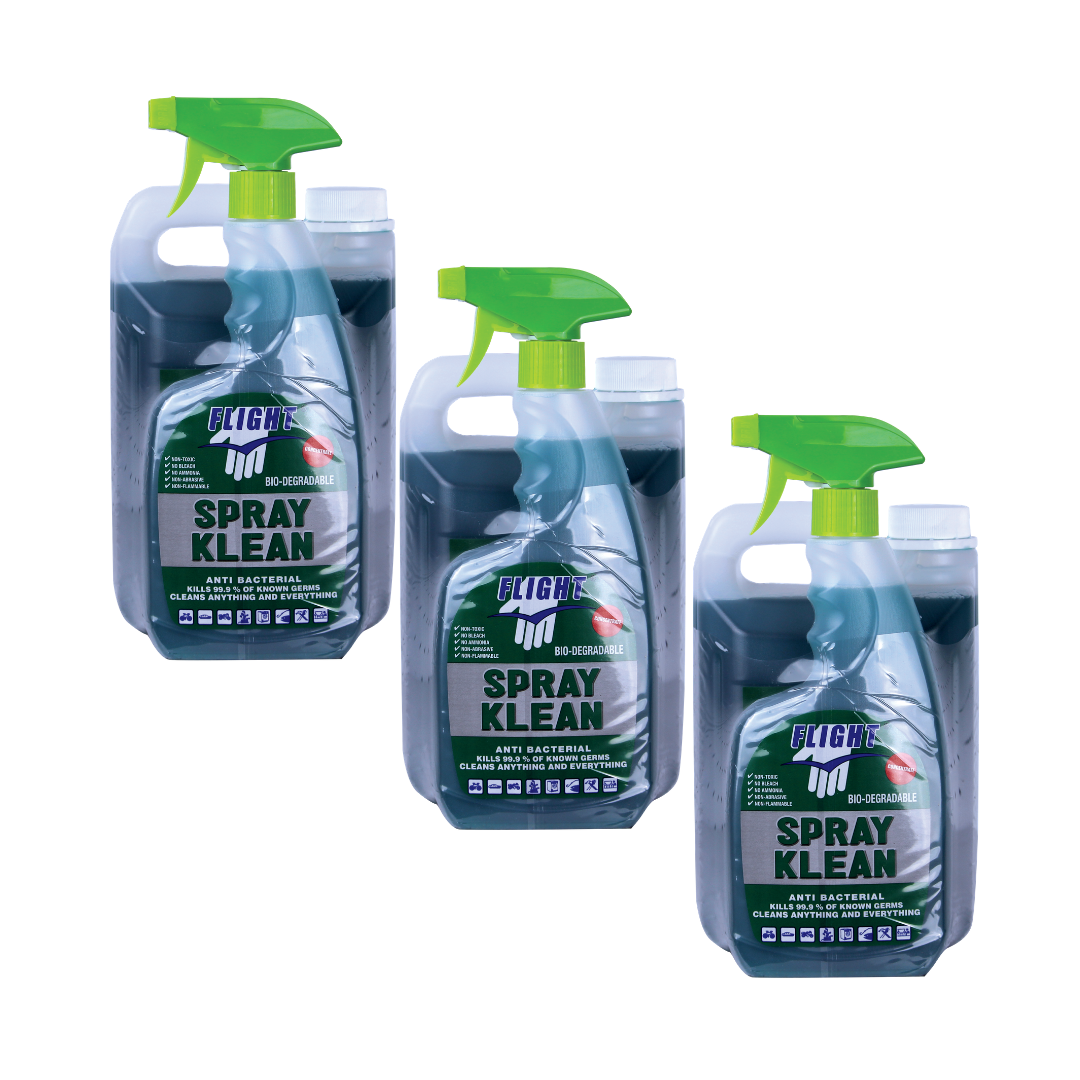 Pack of 6 500ml + 2L Sprayklean Anti-Bacterial Bottles (Kills 99.9% of Germs)