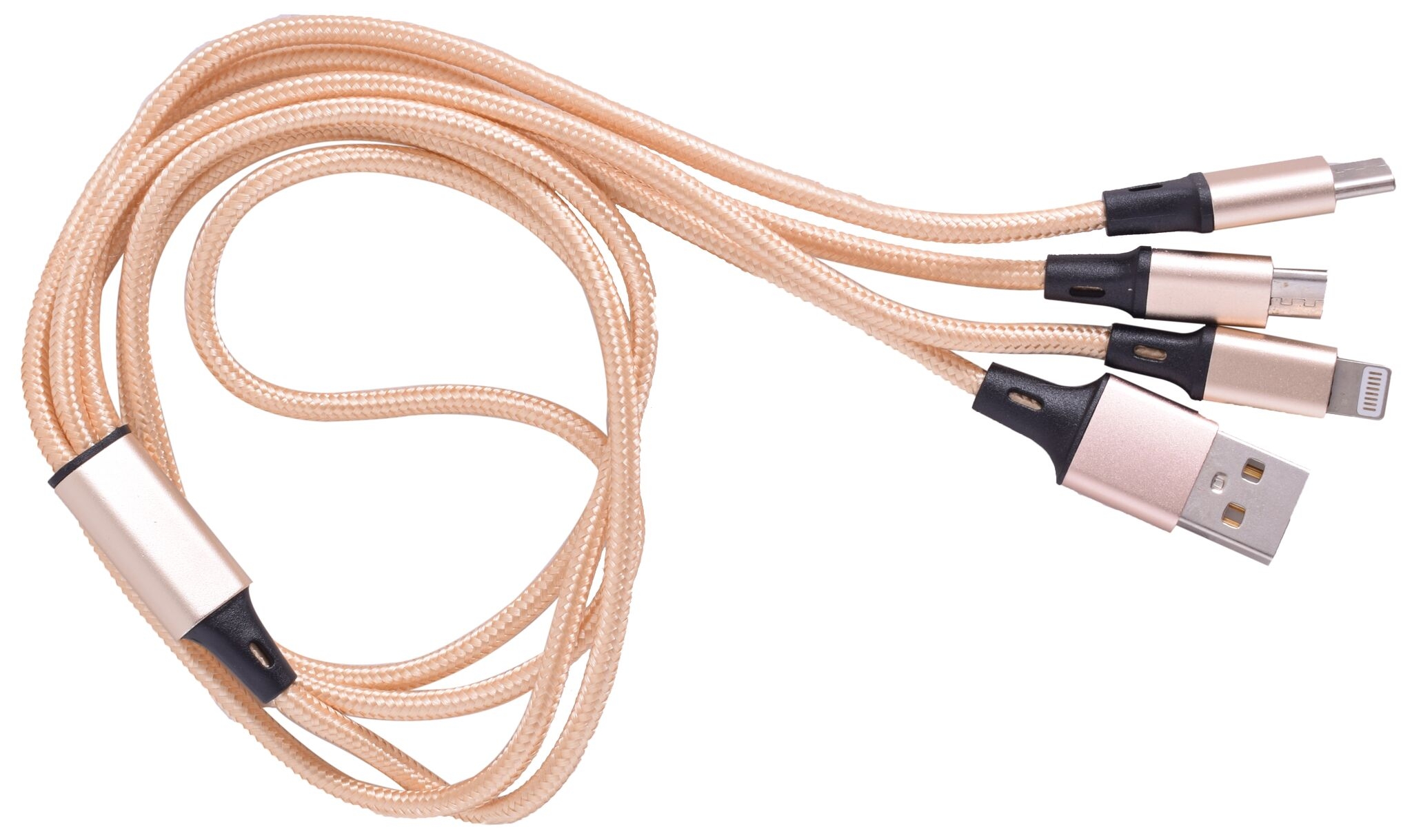Pack of 2, 3-in-1 Charging Cables (Lightning, Micro and Type C)