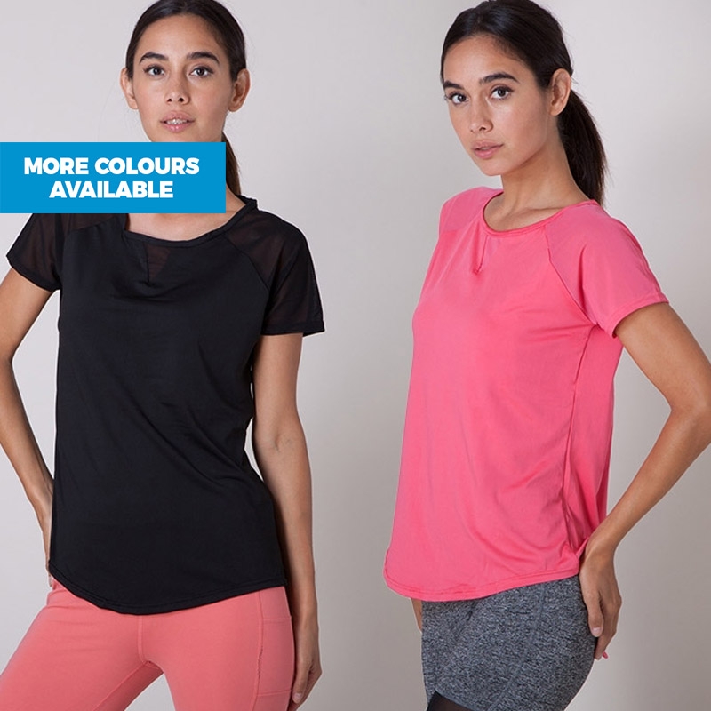 Set of 2 - Lightweight Breathable Active Vest Top with Mesh Detail