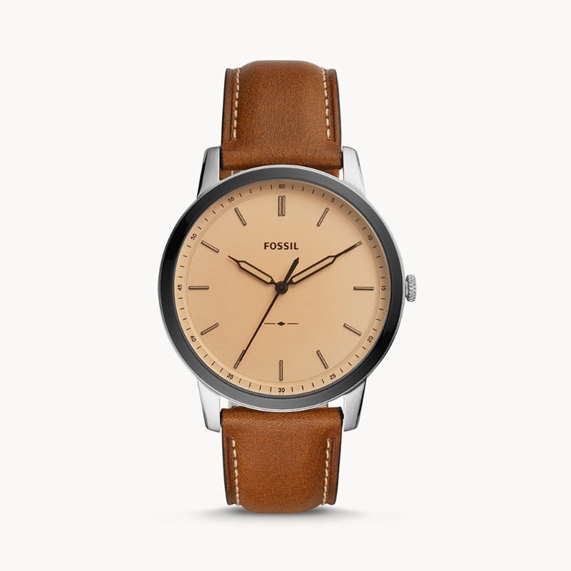 The Minimalist Three-Hand Brown Leather Watch