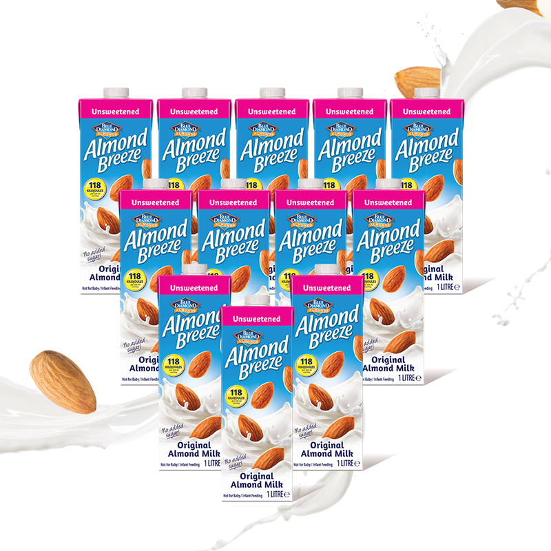 Pack of 12 Unsweetened Almond Milk (1L each)