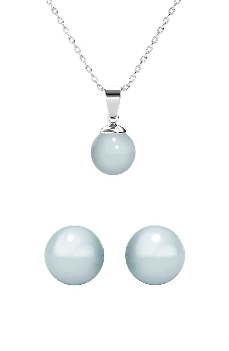 Pearl Earring & Necklace Set with Swarovski Pearls