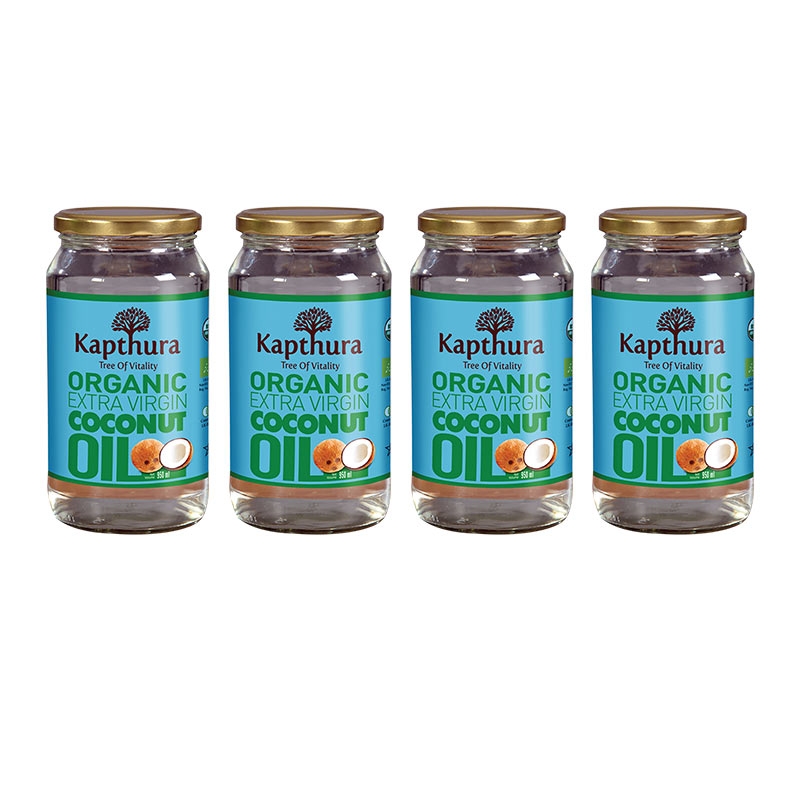 Pack of 4, 950ml Organic Extra Virgin Coconut Oil