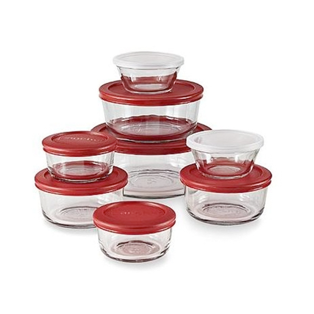 16 Piece Glass Cherry Kitchen Storage Set