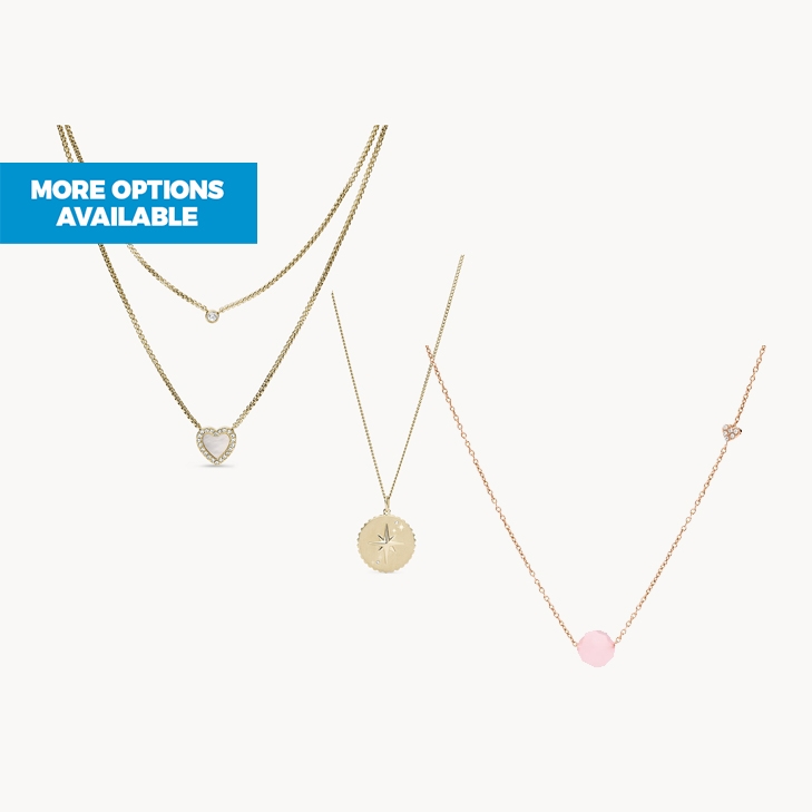 Ladies Stainless Steel Gold-Toned Necklaces
