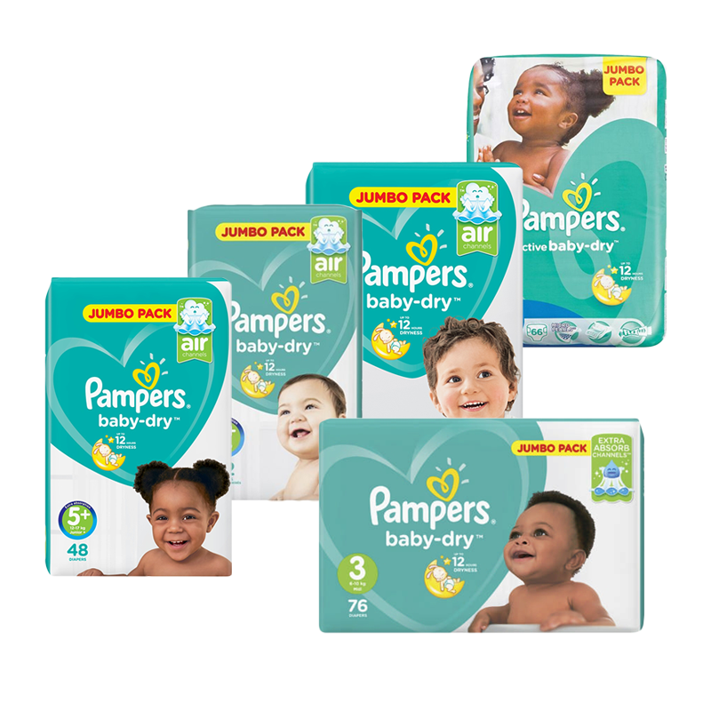 Pack of 2 Jumbo Pack Active Baby Nappies (More Sizes Available)