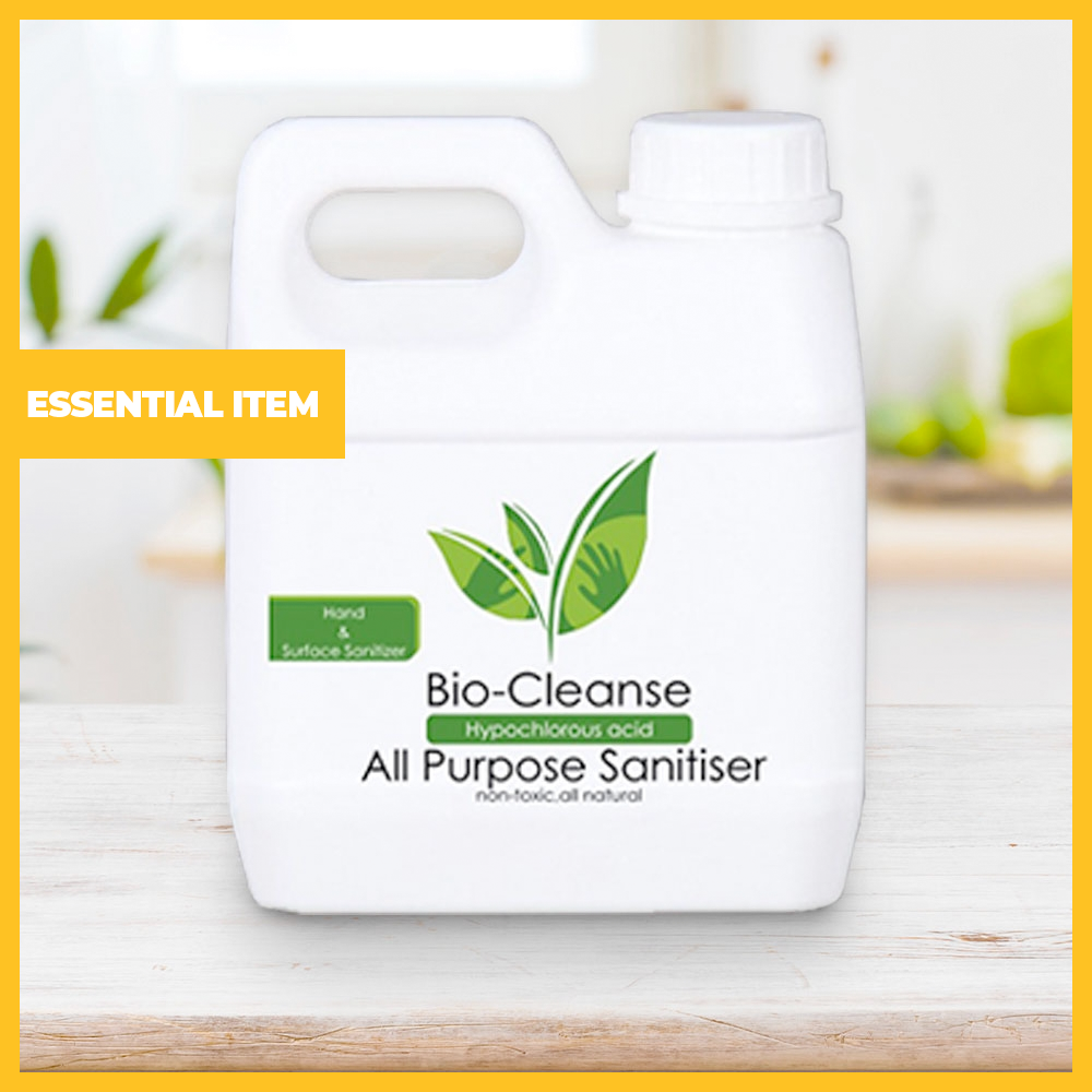 Pack of 2 1L All-Purpose Natural & Non-Toxic Hand and Surface Sanitizer with Hypochlorous Acid (HOCl)